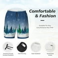 thumbnail image 3 of Yiaed Christmas Trees Print Mens Swim Trunks Bathing Suit Compression Liner Beach Swim Shorts Swimwear Quick Dry Zipper Pocket No-Chafing Board Short-X-Large, 3 of 6