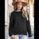 thumbnail image 5 of Suéteres de Punto Grueso para Mujer, de Cuello Redondo, Larga y Bloques de Color, para Otoño e Invierno. Negro S, 5 of 10
