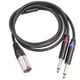 thumbnail image 1 of 1 Xlr 3-pin Male Jack- To 2x 6.35mm Ts Male Mono Plug Microphone Audio Cable, 1 of 5