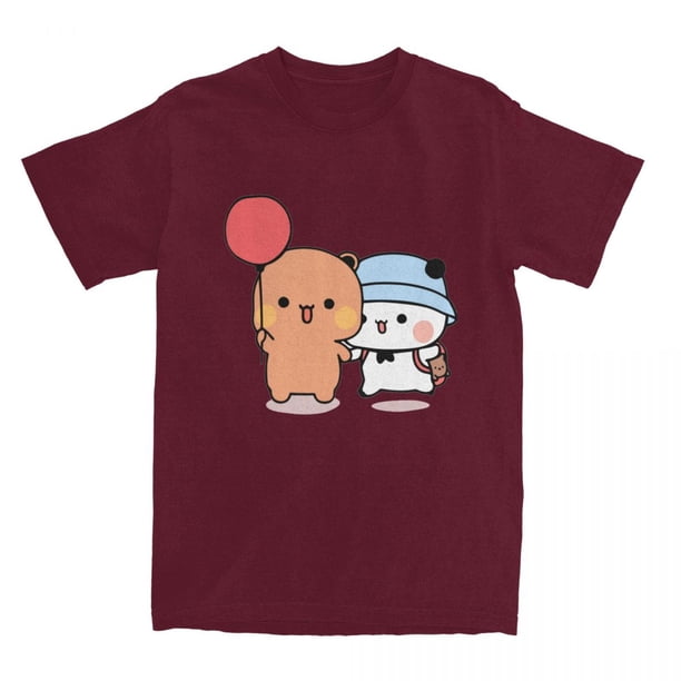 Camiseta de dibujos animados Bubu Dudu Balloon para hombres y mujeres ropa informal Kawaii Bear Panda Stuff cuello redondo algodón Tops de verano talla grande