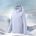 thumbnail image 2 of Sentmoon Waterproof Jacket Plus Size Hooded Neck Long Sleeve Coat for Women Zipper Solid Color Windproof Womens Fall Clothes with Pockets Fall and Winter Comfy for Running and Hiking, 2 of 8