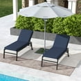 thumbnail image 6 of Outdoor 2 Chaise Lounge Chair Cushions with Backrests & Straps, Navy Blue, 6 of 9