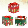 thumbnail image 3 of HONITANO 3Pcs Christmas present Box Assorted Color Square Paper Storage Small 10 x 10 x 10cm, 3 of 8