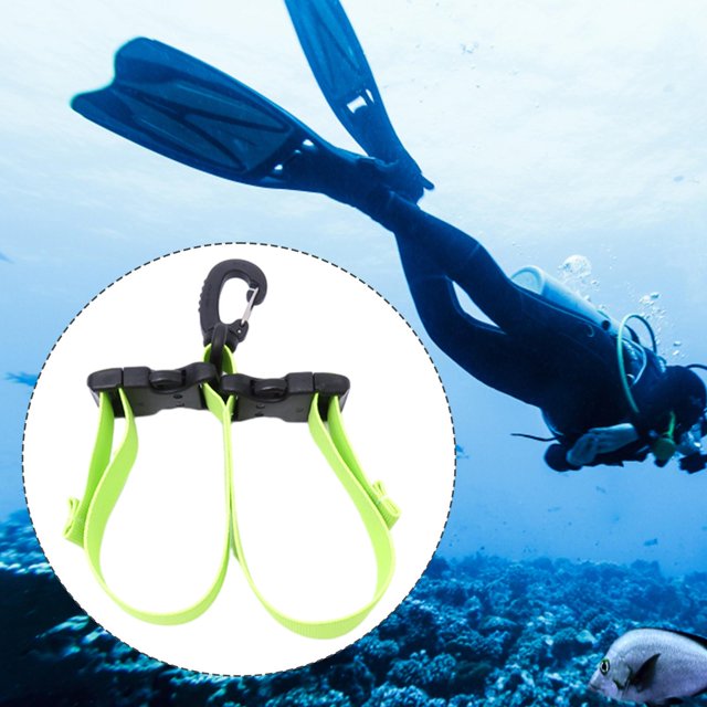 Correa para guardar s de buceo, hebillas para s de buceo, colgante lateral ligero, doble Verde