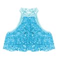 thumbnail image 4 of Xnihocha Sequin Crop Top for Girls Metallic Shiny Sleeveless Halter Hip Hop Jazz Latin Dance Costume Light Blue 10, 4 of 6