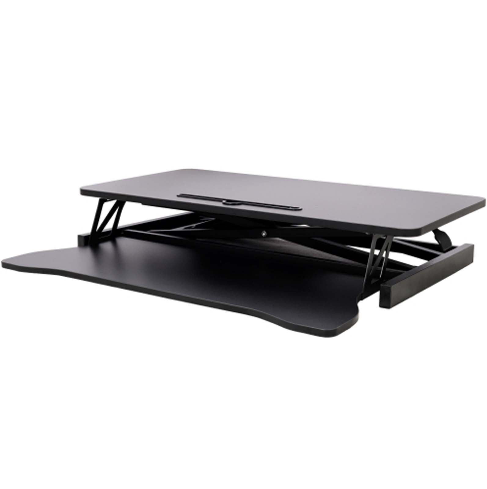 Dual Monitor & Laptop Stand Up Desk, 17" Wide Height Adjustable Computer Desk | Sit Stand Table Converter & Ergonomic Home Office Workstation