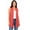 Brick, variant on Women's Sleeveless Long Body Open Draped Front Solid Cardigan Vest S-3XL