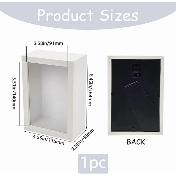 Shadow Box Frame Dried Flower Display Frame Memory Box Specimen Frame Picture Tickets Keepsake DIY Crafts Tabletop Decor with Back Board for Anniversary Wedding Graduation 6.4x4.5x2.5 Inch
