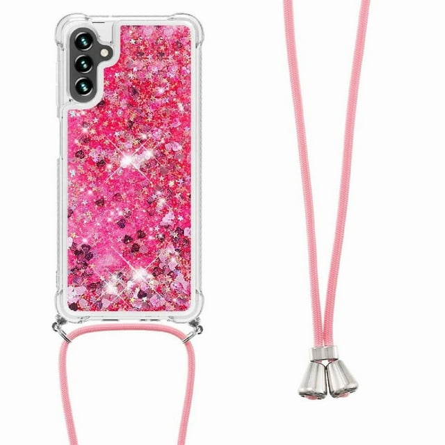 Funda FOXDOCK para Samsung Galaxy M13 5G con Cuerda Ajustable, Brillo Líquido, Protección Antigolpes y Lente – Ideal para Regalo