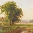 thumbnail image 2 of Stellar Design Studio 12x12 Black Ornate Wood Framed with Double Matting Museum Art Print Titled - Country Pond 1, 2 of 4