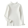 thumbnail image 5 of Kids Baby Girls Basic Solid Color Turtleneck T-Shirt Tops Long Sleeve Clothes, 5 of 11