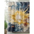 thumbnail image 2 of Impressionist Style Shower Curtain Set ，Waterproof Fabric Shower Curtains Modernism Gold Blue Soft Abstract Shower Curtains for Bathroom,Bathroom Decor 54x"78", 2 of 6