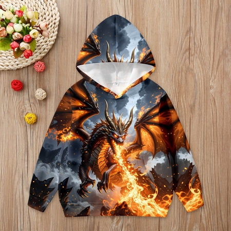 Hpapadks Hoodies for Teen Girls Children Graphic Hoodie Soft Fleece Everyday Top Girls Sweatshirt OTHER 6-7 Years