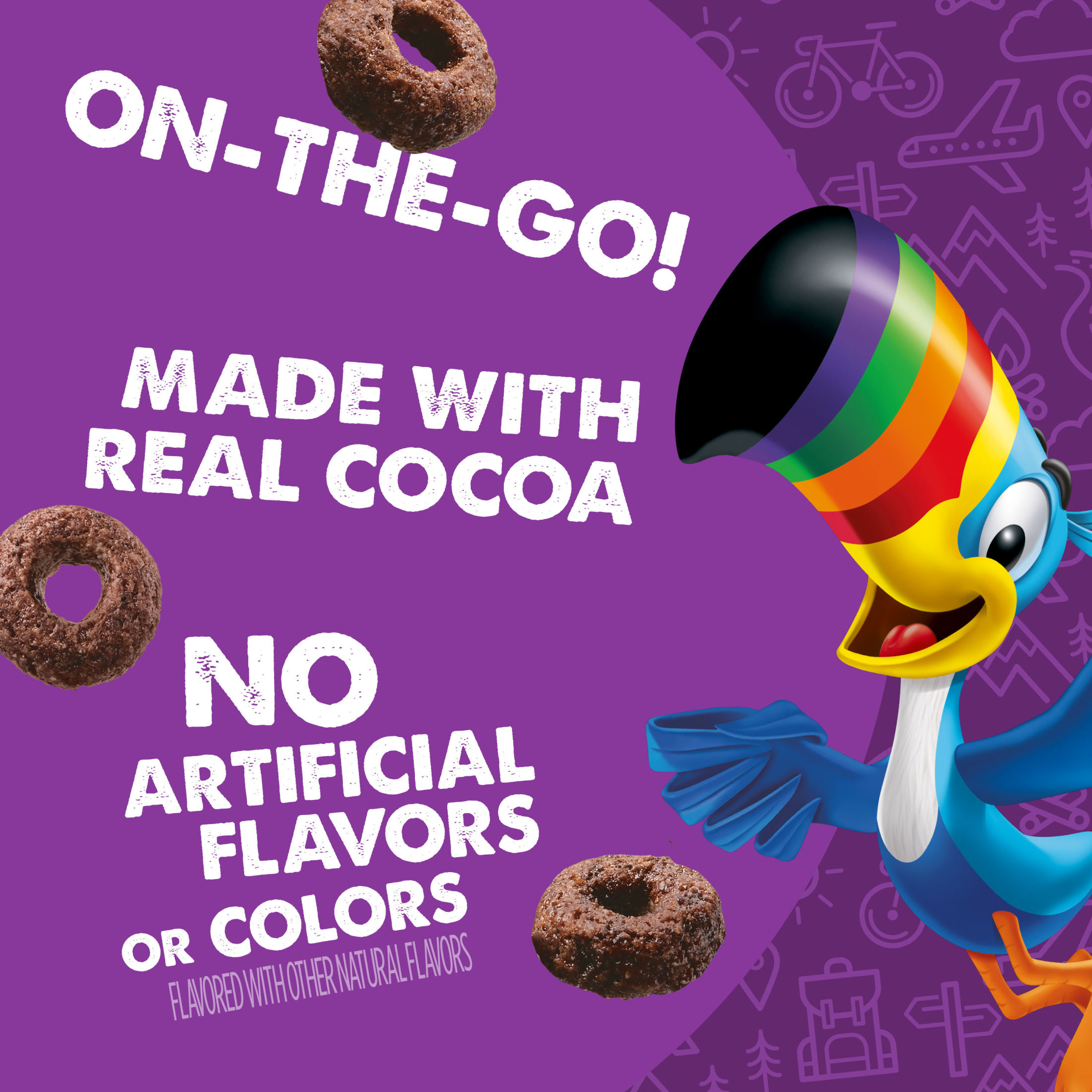 Kellogg's Cocoa Loops Go Packs Original Cereal, Kids Snacks, 9.5 oz, 10 Count