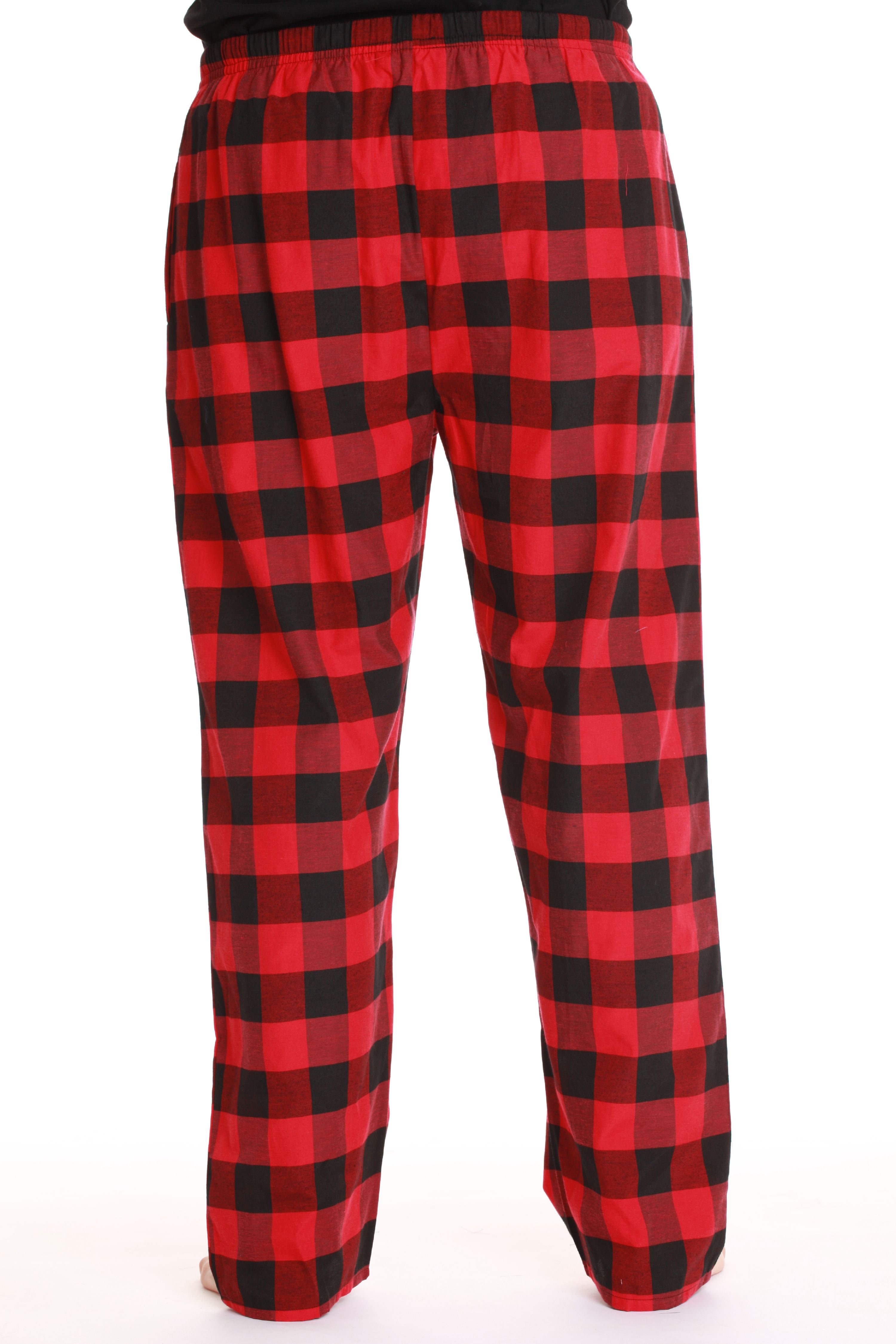 #followme Mens Pajama Pants Pajamas for Men (Black Red Buffalo