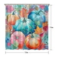 thumbnail image 5 of Watercolor Fall Pumpkins Shower Curtain,Reusable Show Curtain with Hooks Vintage Polyester Fabric Bathroom Curtains for Thanksgiving Day Fall Party Home Decor, 5 of 5