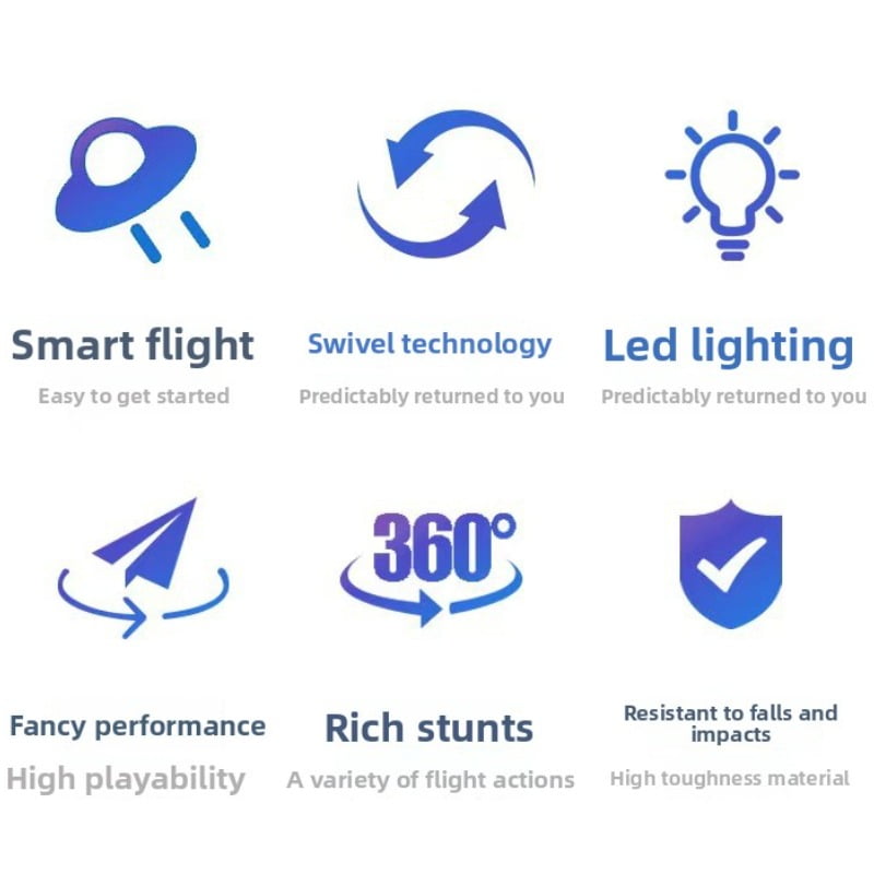 SKYQITIAN Blue upgraded version hovering ball drone UFO smart sensor flying ball toy, with LED lights, can rotate.