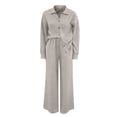 thumbnail image 4 of Pajamas for Women Set Evening Lounge Womens Pajama Sets V Neck Soft Pj Set Long Sleeve Shirts Matching Pjs for Couples Beige, 4 of 9