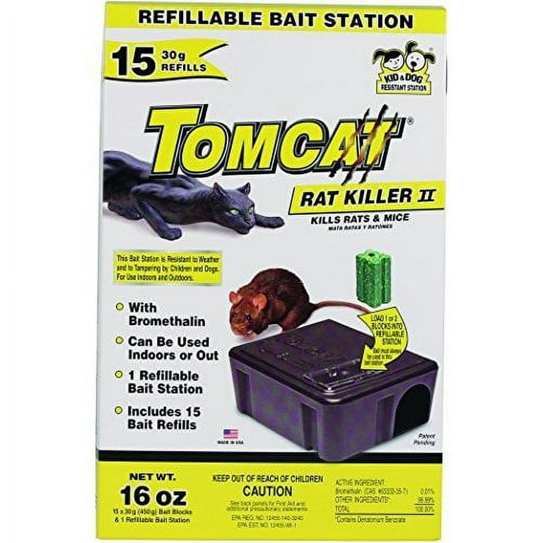 TOMCAT Refillable Bait Station Rat & Mouse Killer (15-Refill