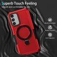thumbnail image 2 of 3-in-1 [Magnetic+Kickstand+Ring Holder] for Samsung Galaxy A16 5G Case with Stand Ring Holder,Compatible with MagSafe, Military Shockproof Kickstand Case Samsung Galaxy A16 5G Cover,Red, 2 of 9
