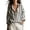 *Gray, variant on VBVC Women's Vertical Striped Button Down Shirt, Ladies' V-Neck Collared Loose Fit Blouse,Long Sleeve Curved Hem Tunic For Women,Gray,S-2XL