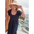 thumbnail image 2 of Swim 365 Women's Plus Size Box-Pleat Cover Up, 2 of 6