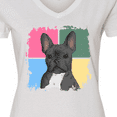 thumbnail image 4 of Inktastic Blue French Bull Dog Women's V-Neck T-Shirt, 4 of 5