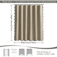 thumbnail image 4 of 84" Long Scalloped Shower Curtain Linen Textured with 12 Metal Hooks Cute Extra Long Heavy Duty Washable Waterproof Cloth Shower Curtains with Black Border for Bathroom Hotel Bathtub,Khaki, 4 of 12