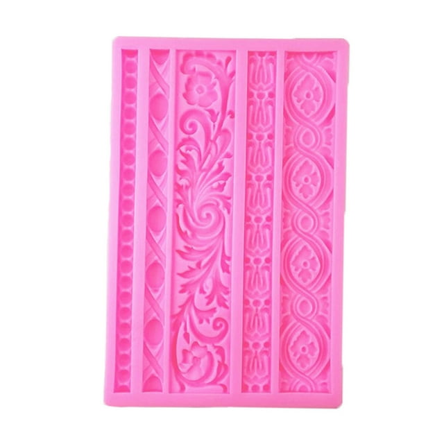 Naiovety Gel de sílice antiadherente duradero y versátil del molde del silicón de la frontera de la decoración de la torta no tóxica Herramientas y accesorios para hornear