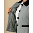 thumbnail image 5 of INSPIRE CHIC Women's Contrast Turn Down Collar Pocket Single Breasted Winter Peacoat L Light Grey, 5 of 6