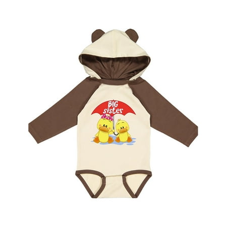 

Inktastic Big Sister Duck Gift Baby Girl Long Sleeve Bodysuit