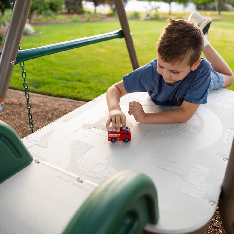Lifetime, Kid's Outdoor Climb & Slide Swing Set, 91142, Belt