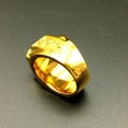 thumbnail image 4 of Anillo de oro Hugo grabado en oro con personalidad y piedra preciosa Gema Azul US9, 4 of 10