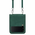 thumbnail image 2 of Nalacover For Samsung Galaxy Z Flip 3 Case,Shockproof Premium PU Leather Magnetic Clasp Flip for Women Men Cover with Removable Adjustable Crossbody Shoulder Strap For Samsung Galaxy Z Flip 3Darkgreen, 2 of 5