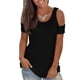thumbnail image 2 of Tops con hombros descubiertos para mujer, camiseta lisa de manga corta con espalda abierta, blusas informales holgadas sin espalda sexy Pompotops hfajkhk133006, 2 of 9