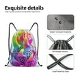 thumbnail image 4 of Wukai Colorful Glitter Dagon Fruit Drawstring Backpack Bag Sport Gym Sackpack Large Size String Backpack Cinch for Women Men-Medium, 4 of 6