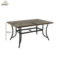 thumbnail image 5 of CASAINC 59 in. W x 40 in. D Aluminum Ceramic Tile Top Rectangular Dining Table with Umbrella Hole Not included Chair, 5 of 7