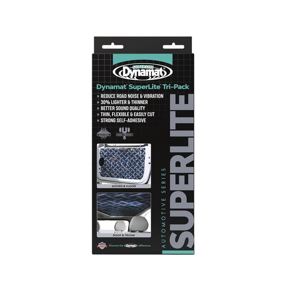 Dynamat 10612 18" x 32" Self-Adhesive Sound Deadener with Superlite Tri-Pack, (Set of 3),Blue â Made in USA