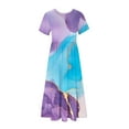 thumbnail image 4 of Mefallenssiah Mode Femmes Col Rond Manches Courtes Robe Imprimée, 4 of 5