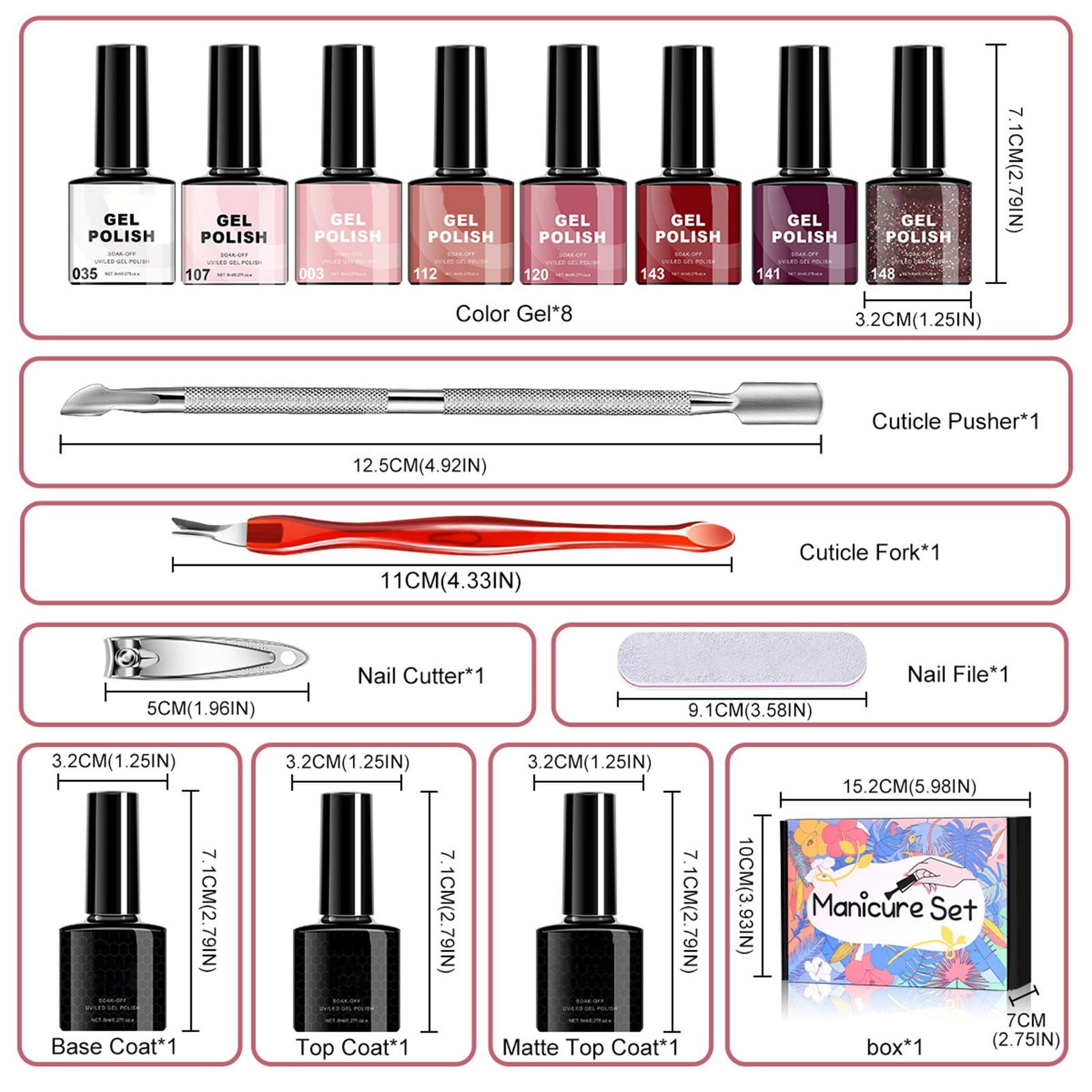 Nail Phototherapy Gel Set,Long-Lasting Nail Color Gel Polish Kit with 8 Colors,Nail Art Tools,Salon-Quality Manicure Set for Home Use – Includes Nail File,Cuticle Pusher,Nail Clipper & Nail Glue