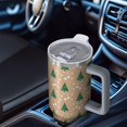 thumbnail image 6 of Brown Christmas Tree Pattern Tumbler with Handle and Lid,40oz Double Wall Vacuum Insulated Tumbler,Cups Gift for Women and Men, 6 of 7