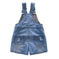 thumbnail image 2 of KIDSCOOL SPACE Baby Girl Boy Jean Overalls,Toddler Summer Denim Shortall,Blue,2-3 Years, 2 of 6