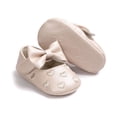 thumbnail image 2 of Baby Girls Love Heart Embroidery PU Leather Mary Jane Walking Shoes Princess Wedding Flats Dress Crib Shoe, 2 of 7