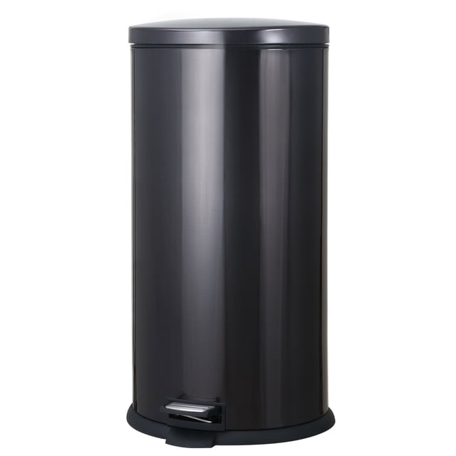 Hometrends 30 Litre Stainless Steel Kitchen Garbage Can Waste Bin with Durable Foot Pedal, Fingerprint-Resistant Finish