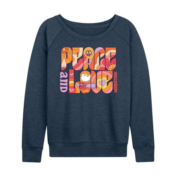 Woodstock - Hippie Retro - Peace & Love - Women's Lightweight French Terry Long Sleeve Shirt