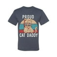 thumbnail image 3 of Proud Cat Daddy Cat Lover Men's Graphic T-Shirt, Vintage Heather Blue, Large, 3 of 5