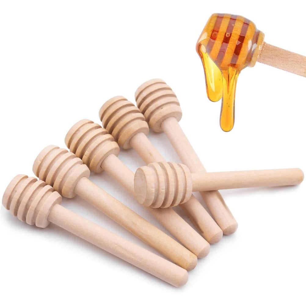 KiMiLIKE 50pcs Honeycomb Stick 10cm Mini Wooden Honey Dipper Sticks Honey Stirrer Honey Wand Handmade Honeycomb Stickfor Honey Coffee Jam Kitchen Gadgets