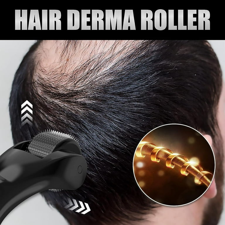 Derma Roller for Hair & Beard Growth - 540 Pins Titanium Microneedling Roller Beard Dermaroller for Face Body Scalp Men Women (0.3mm)
