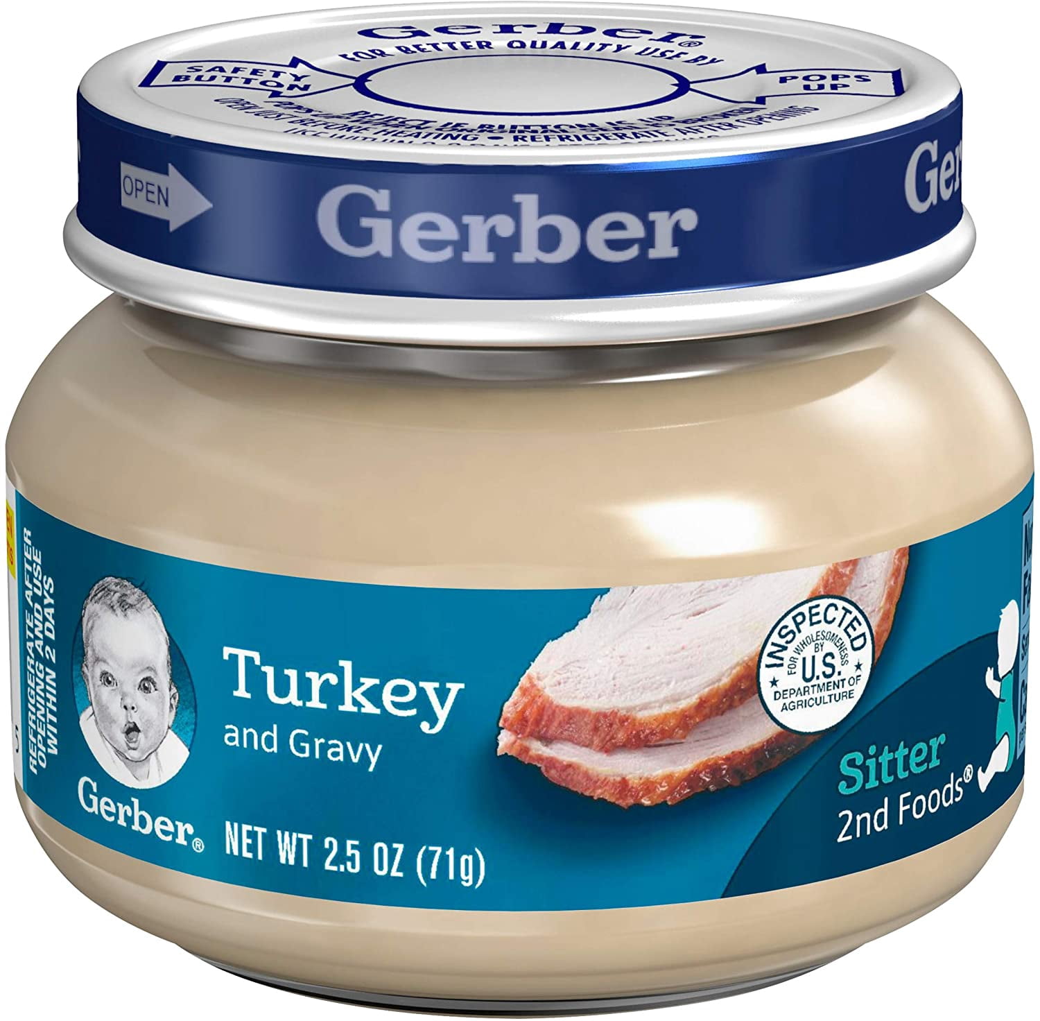 Gerber 2nd Foods Gravy Jars Variety Pack, 3 Turkey, 3 Ham, 3 Chicken, 3 Beef, 12 CT