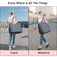thumbnail image 5 of Navy Blue Geometric Quatrefoil Pattern Travel Tote Bags for Women Carry On,Large Weekender Bags for Women Travel,Multi Functional Duffle Bag for Work,Shopping,Sports, 5 of 5